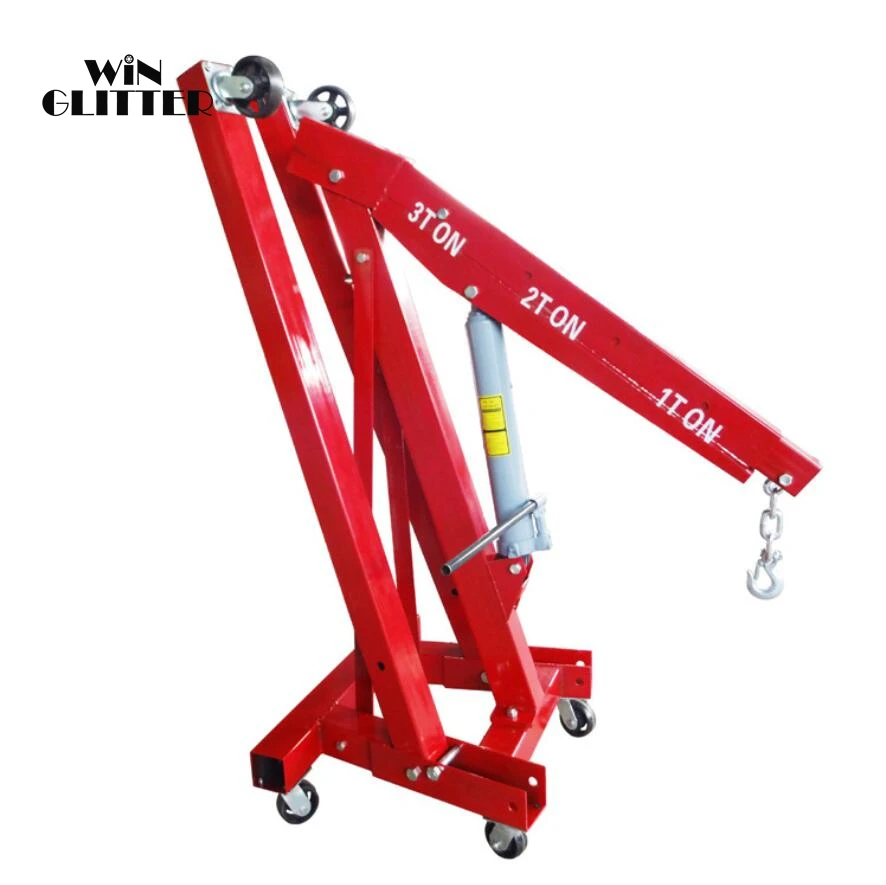 3ton Mini car engine lifting folding Crane Portable small pickup folding boom 	 truck with crane