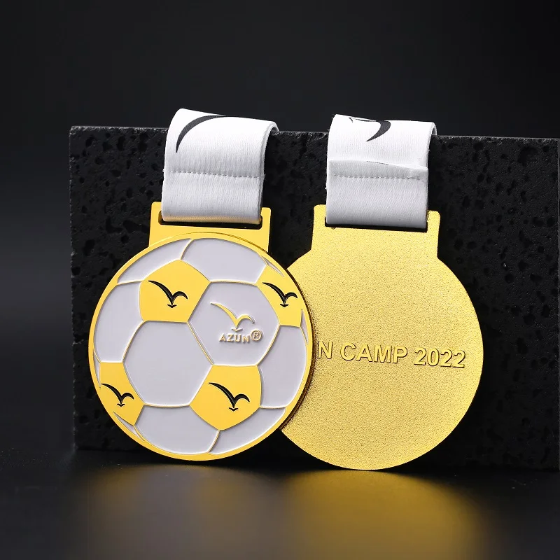 2024 new arrival school gold football race medals soft enamel logo pickleball softball soccer commemorative medal