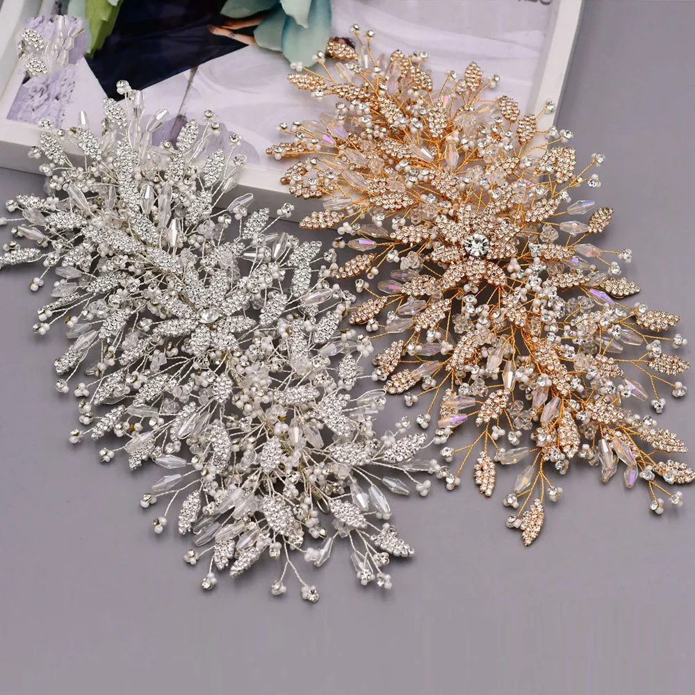 Latest Shiny Crystal Bridal Head Pieces Silver Wedding Accessories On Sale