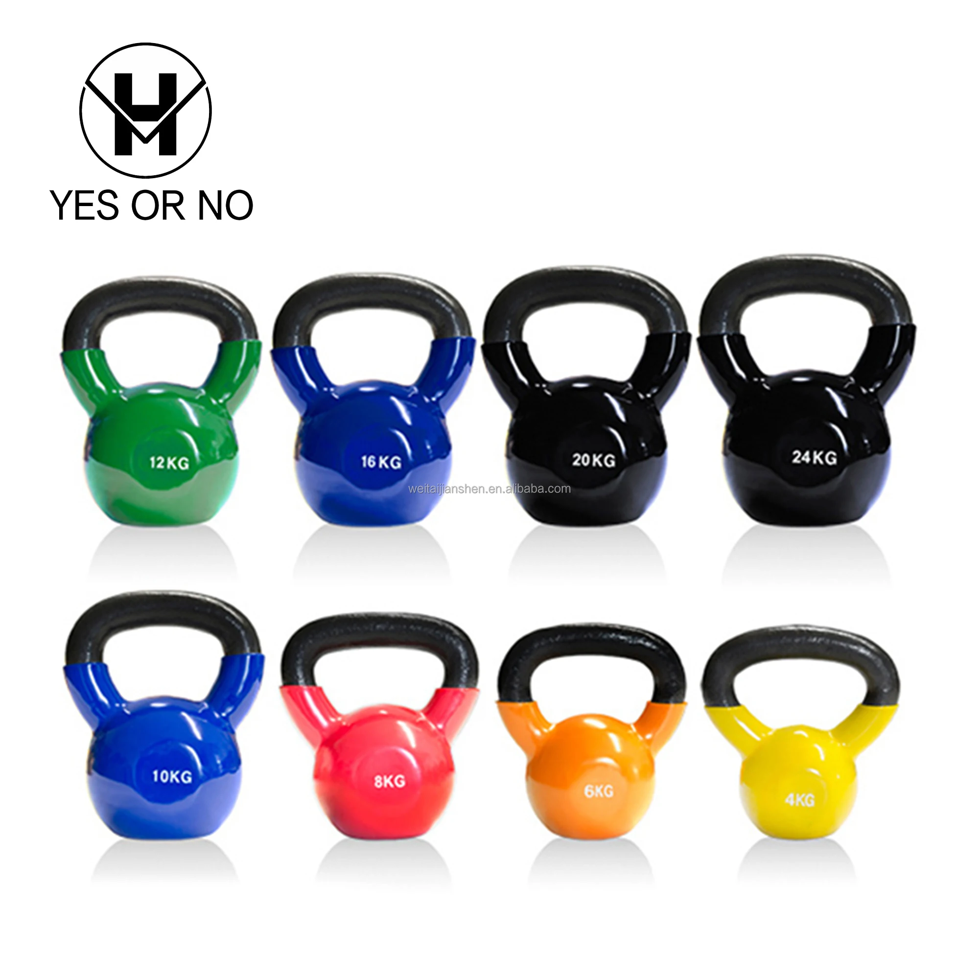 Wholesale Colorful Fitness Accessory Competition 15Kg Vinyl Kettlebell Custom Fashion Kettlebell