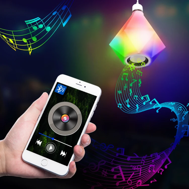 Smart Home LED Bulbs Bluetooth Compatible A19 Full Color Changing Light Bulbs with remote