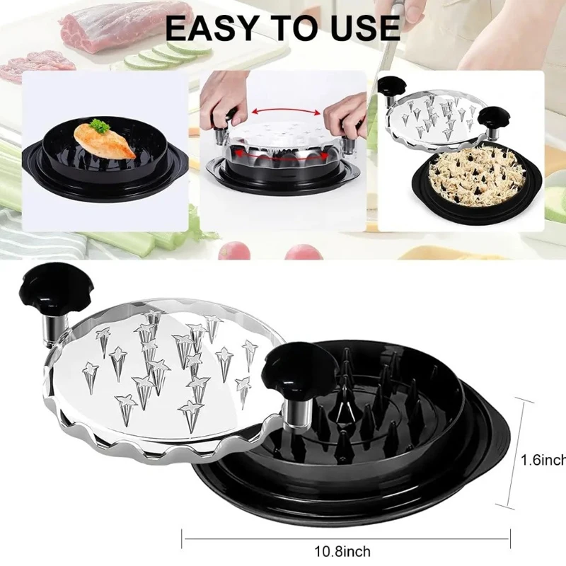 High Quality non-slip kitchen meat shredding Chicken Shredder tool Portable Plastic Transparent Lid Chicken Shredding Tool