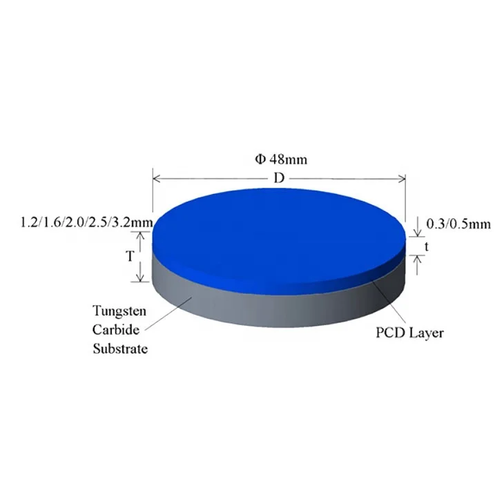 Industrial diamond tools cutting blade, wood working metal tooling PCD cutting tool blank PCD Huanghe Whirlwind
