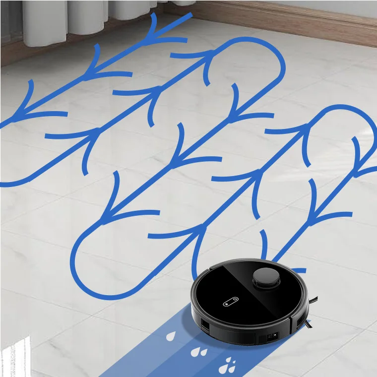 Intelligent Self-Emptying Robot Aspirateur with Wet Dry Functions Brushless Motor for Household & Hotel Use Battery Powered