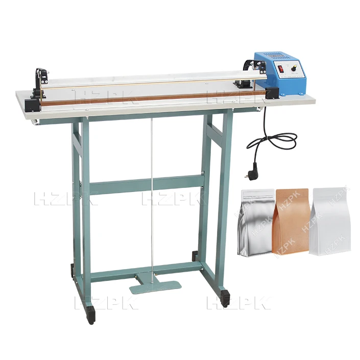 HZPK Aluminum Plastic Bag Impulse Sealer Manual Heat Pedal Type Sealing Machine