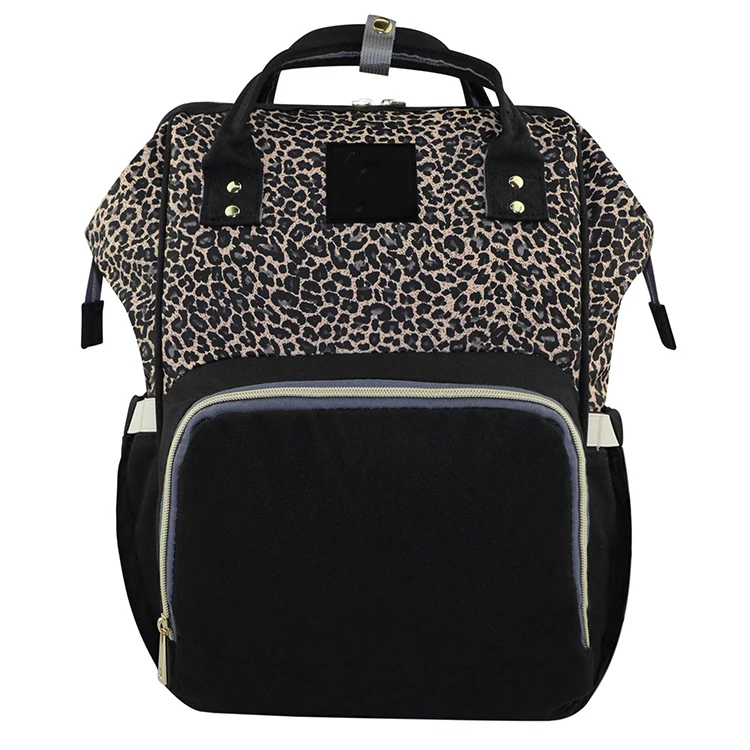 Ecofriendly Custom Manufactured Leopard Diaper Bag Backpack