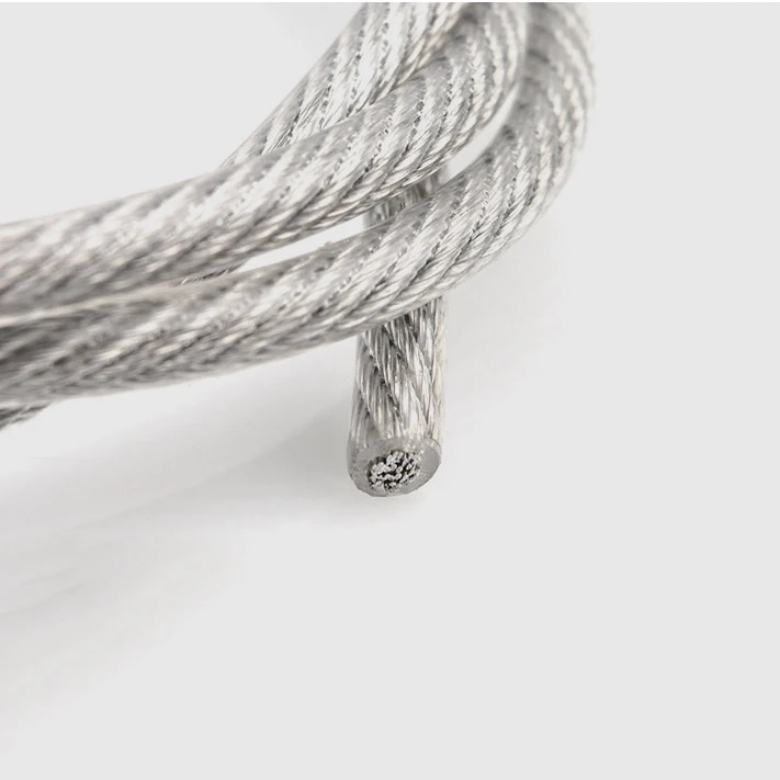 SS 304 Non-magnetic 7x7 1x19 2.5mm 3.0mm PVC  Nylon Coated Stainless Steel Wire Rope