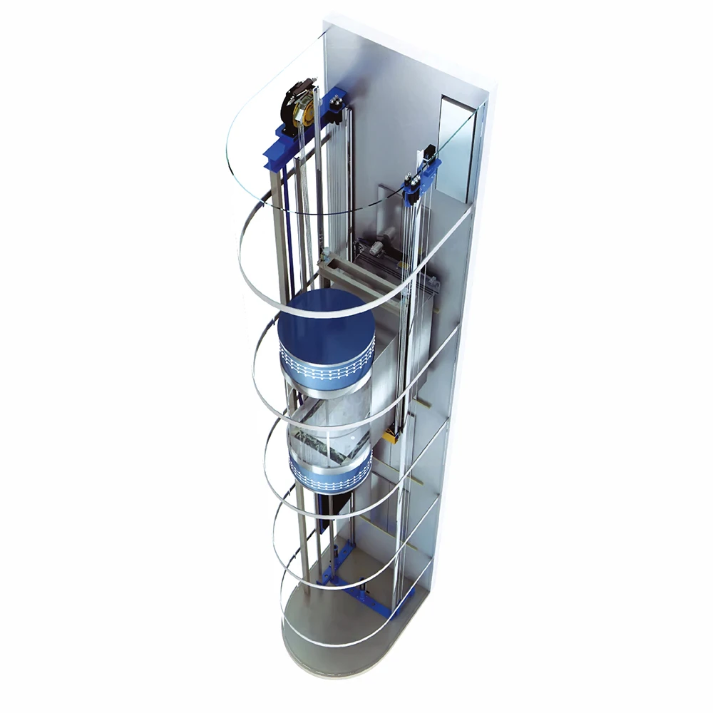 Sightseeing elevator with Glass walls and Transparent hoistway for 10 passengers/ persons panoramic lift 800 kg capacity