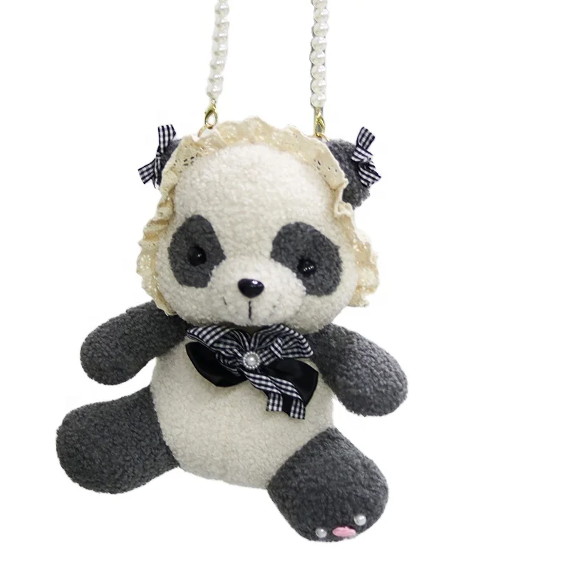 Panda plush bag Toys 100 Organic Cotton Baby Lovey Cute Soft Bag Custom OEM