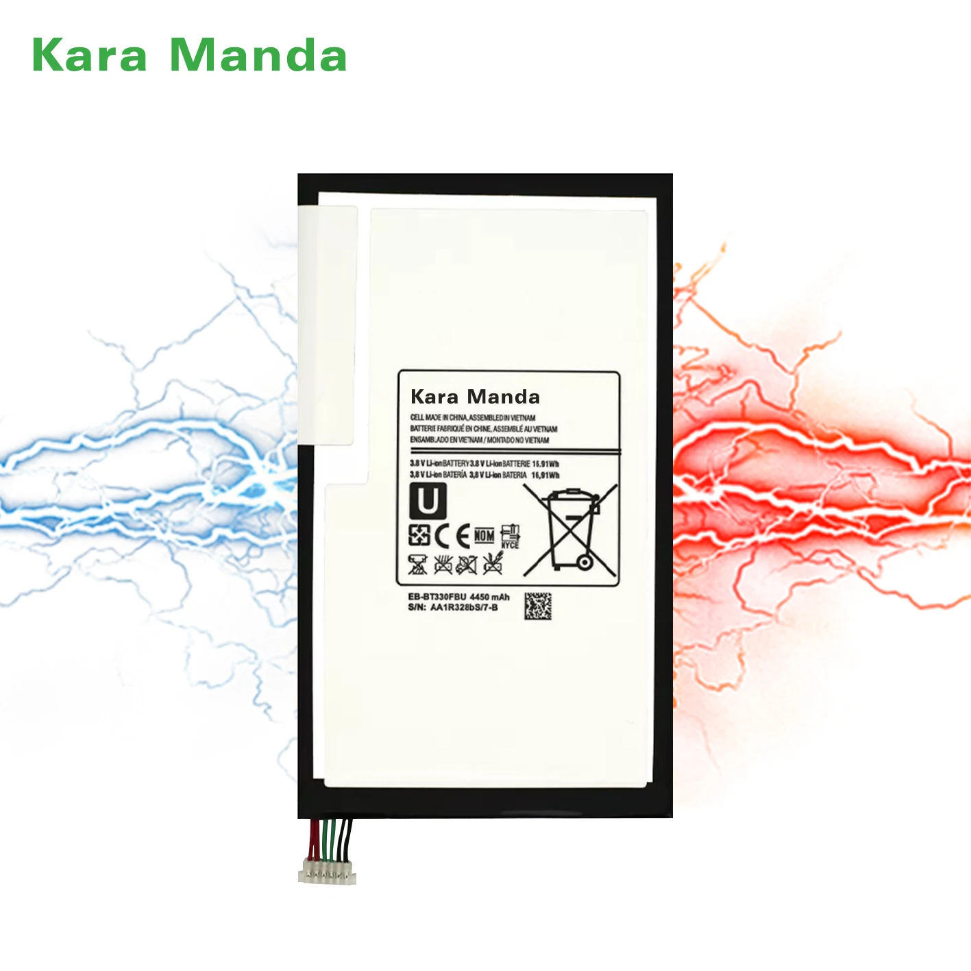 Kara Manda EB-BT330FBU Li-ion Replacement Battery for Samsung Tab 4 8.0 Inch 2014 T330 T331 T335 EB-BT330FBE