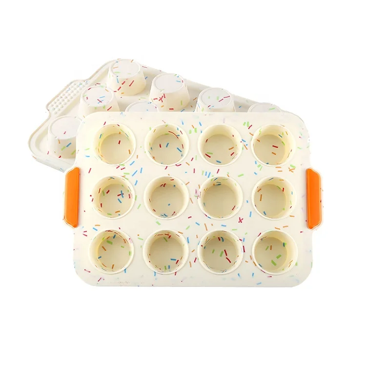 Microwave Safe 12 Cup Silicone Muffin pan,Non-Stick Silicone baking pan,silicone cupcake mold