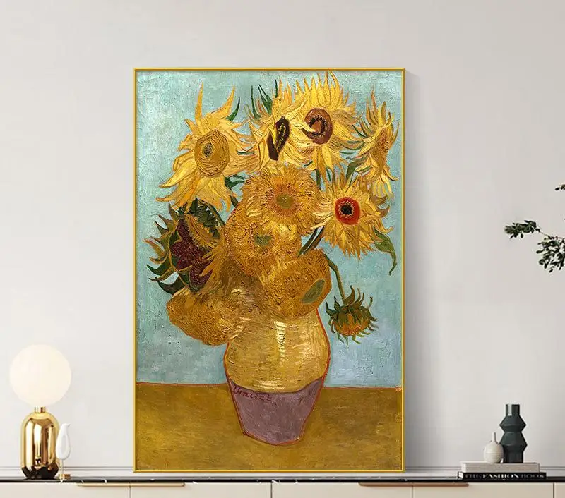30/40/50/60/70cm Modern Home Goods Wall Art Van Gogh Reproducation Canvas Sunflower Oil Painting for Gallery
