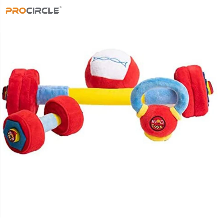 GF0008 Barbell Dumbbell Set Children Holiday Gift Plush Toy Doll Can Be Customized In Small Batches