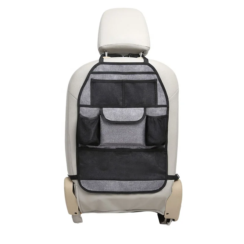 2021 Foldable Car Organizer with mesh Pockets Back Seat Organizer with tissue box