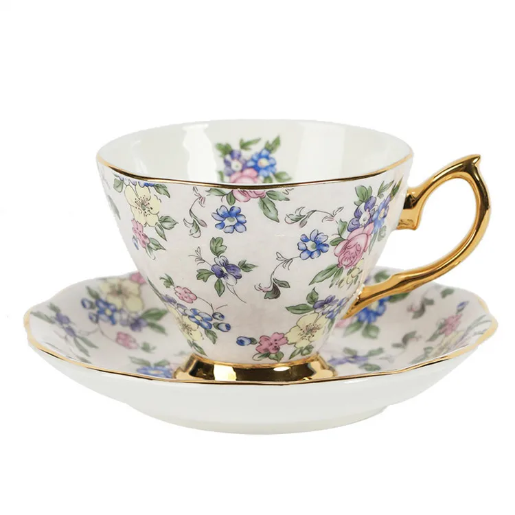 Elegance modern bulk china tea cups saucers unique shape 220ml  bone china cup saucer