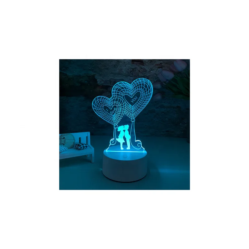 Promotion Birthday Gift  Creative 3D Gift Night Light Led Custom Table Lamp
