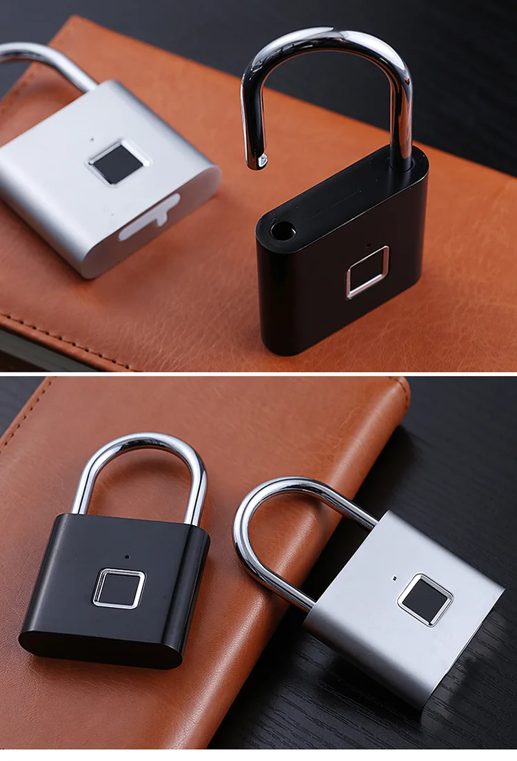 Блокировка отпечатков пальцев USB Перезаряжаемый водонепроницаемый смарт отпечатка замок Анти-кражи электрических мини для багажа на