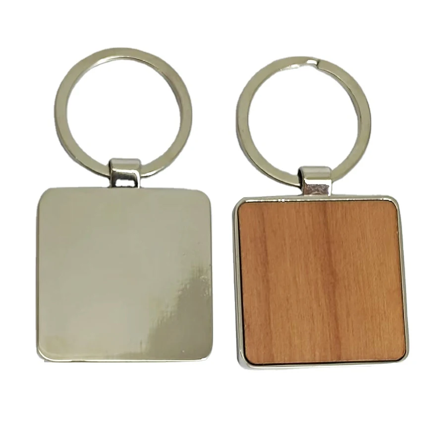 Wholesale Bamboo Sublimation Keychain Blanks Key Ring In Bulk Personalized Wood Engraved Keychain Custom Wooden Keychain