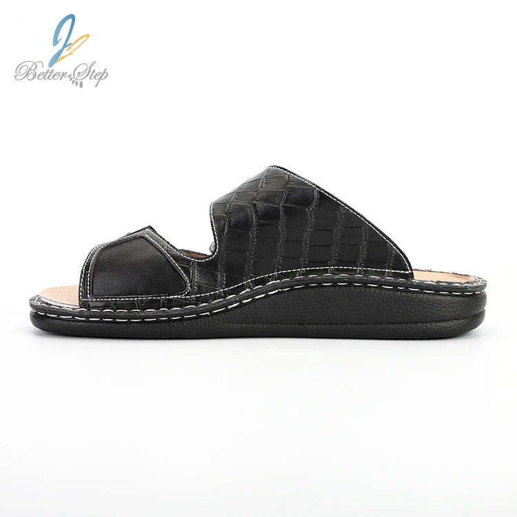 New Fashion Genuine Leather Arch Support Orthopedic Slippers  for men