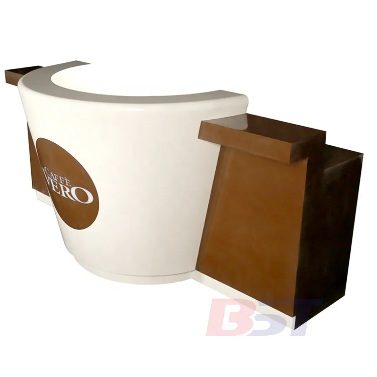 Customized Commercial Furniture Cafe Shop Furniture Coffee House Bar Counter cup-shape cafe Bar Counters Design