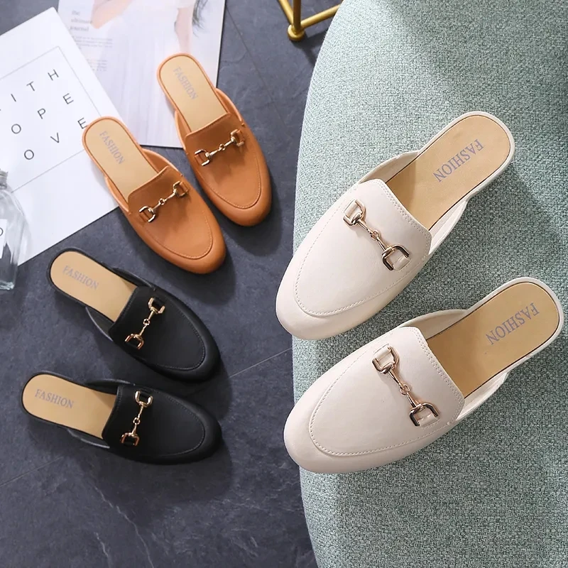 
lady flat new fashion designer wholesale girl shops of ladies dress casual calzado de dama mules shoes women stock arket sandals 