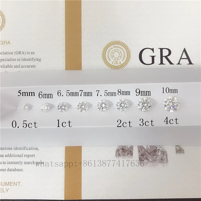 Zuanfa Горячая продажа 10k ювелирные изделия GRA сертификат моиссанит 3 мм 4 5 6 8 твердые золотые