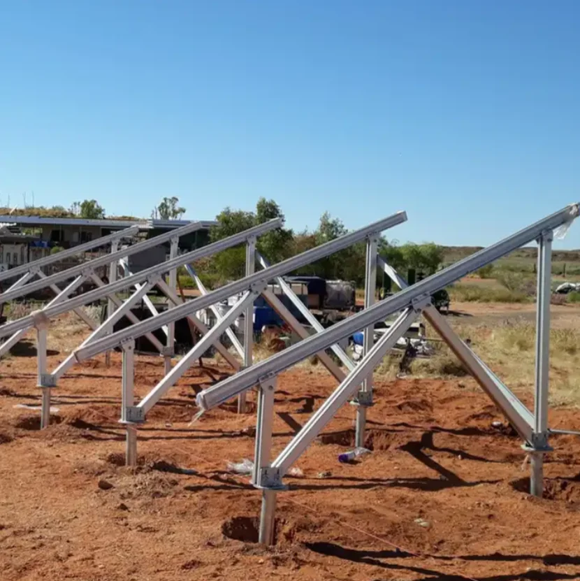 High Strength Carbon Steel Solar Panel Ground Rack System Ground Mounted Structures for Solar Plants Mount