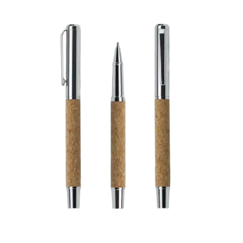 Promotional Pens Custom Logo Eco Hotel Metal Material Gift Ballpoint Pen with Cork Shell Gift items
