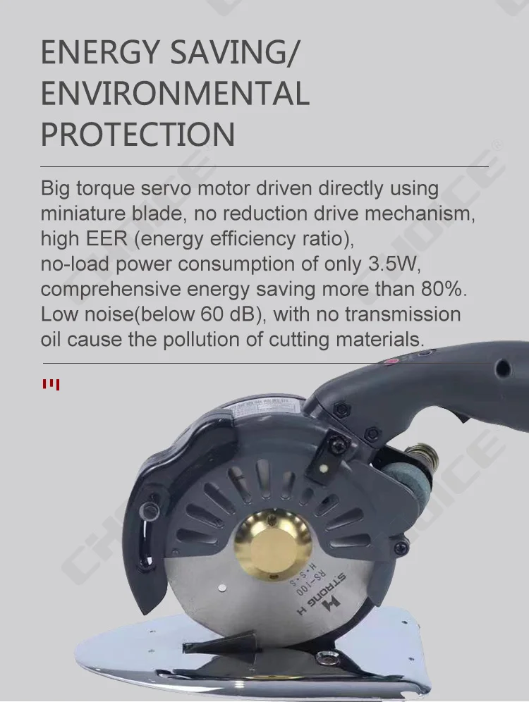 RCS-100 Hot Selling Handheld Round Cutter Direct Drive Leather Knitted Woven Fabric Sewing Machine