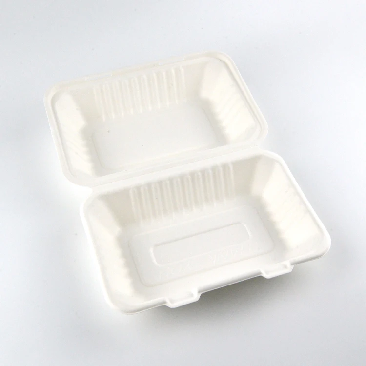 Disposable Paper Pulp Lunch Box Sugarcane Bagasse Container Food Biodegradable Food Box