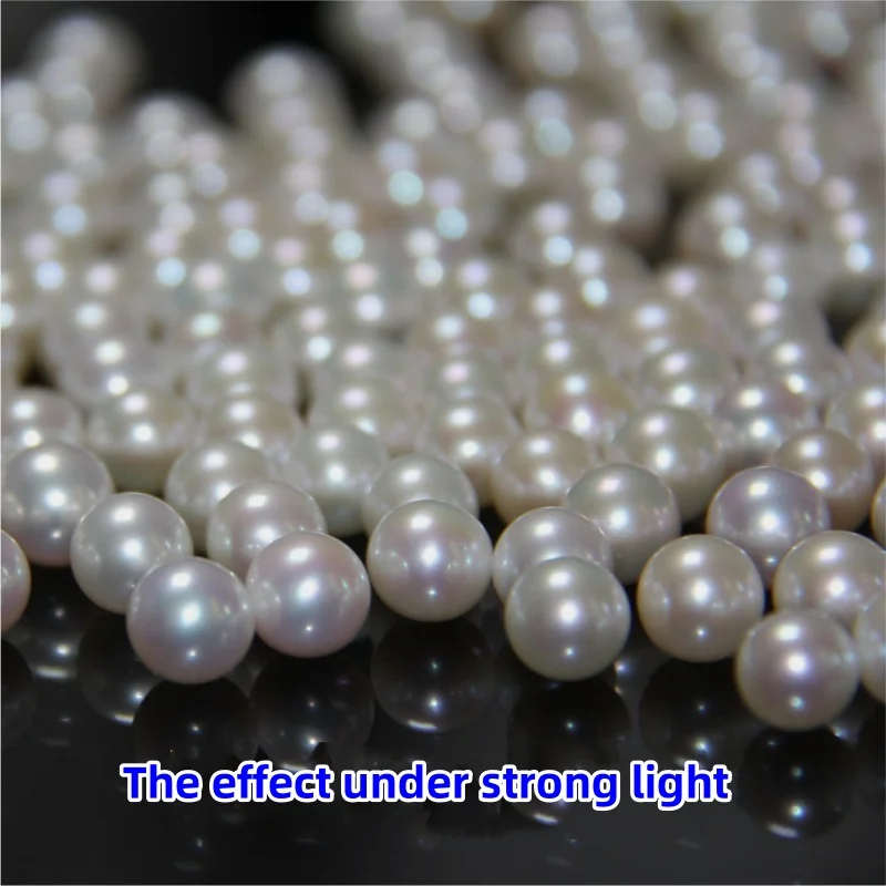 Hot selling natural freshwater pearls white round beads high light pearls diy bulk pearls