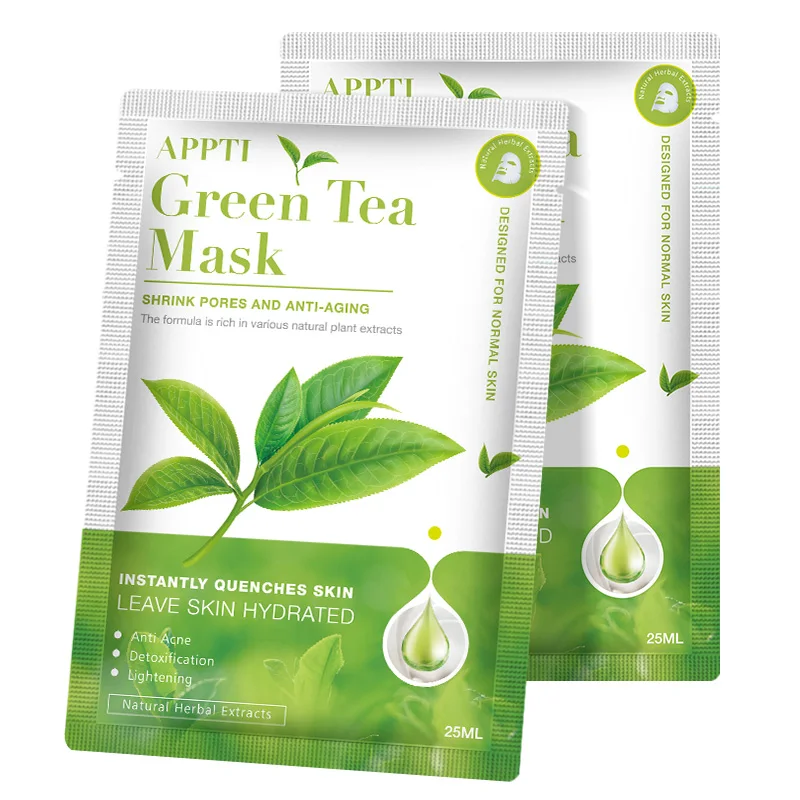Hot Sale Skin Care Moisturizing Oil Control Freshing Natural Green Tea Face cleaning Mask