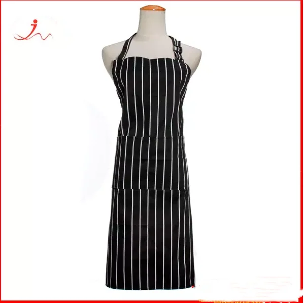 wholesale Custom logo apron Stripe Bib cotton linen Apron cafe Restaurant Bar cooking clothes Chef kitchen aprons for cleaning