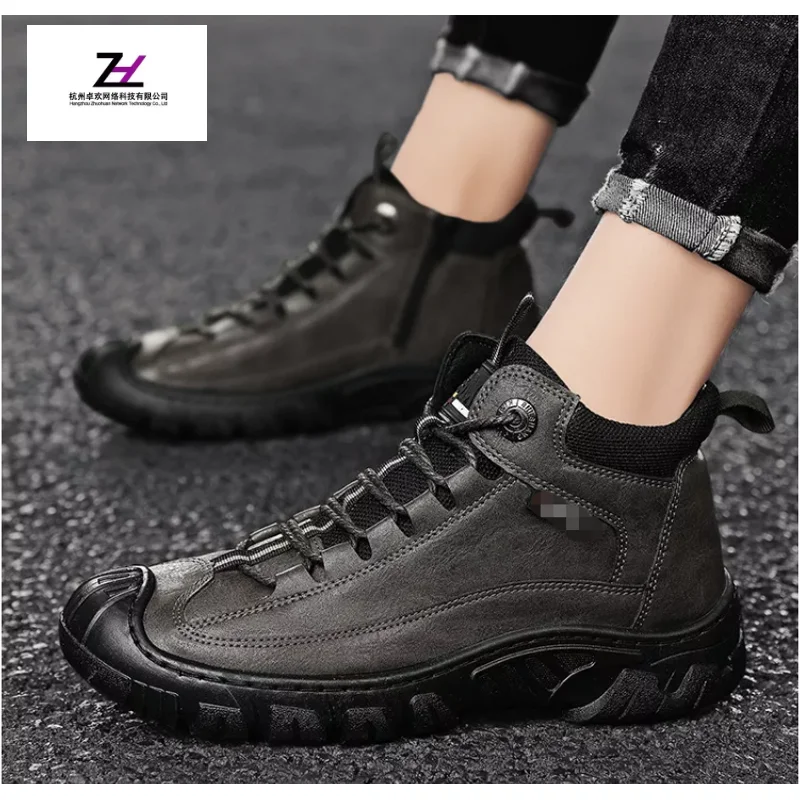 China Big Factory Good Price Comfortable Leather Trekking Shoes Durable Hiking Shoes for Men