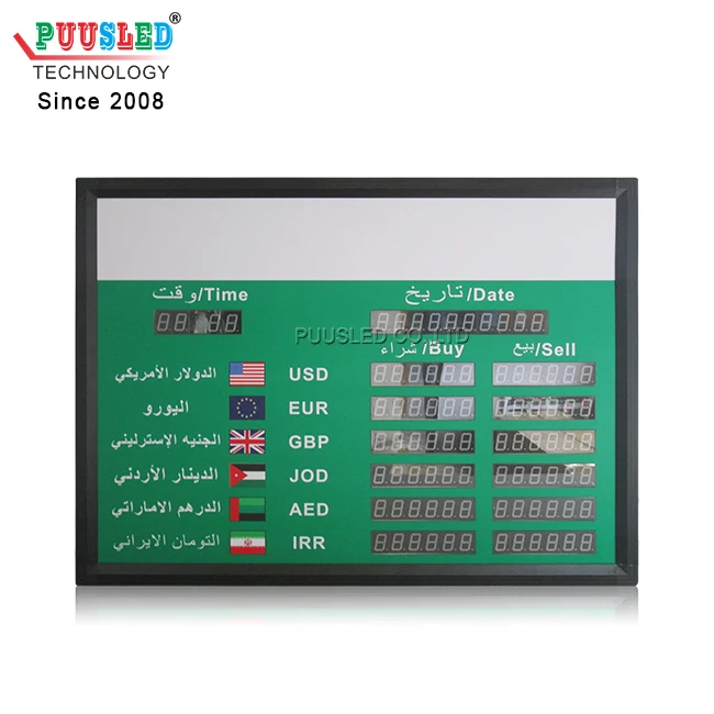 led currency display board indoor bank currency exchange rate led board for bank indoor bank currency exchange rates display
