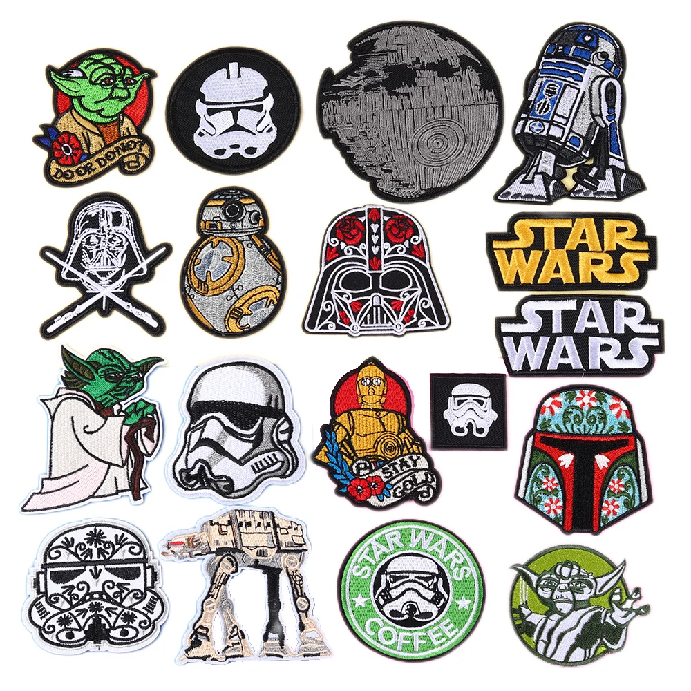 Robot cloth patch movie related character embroidery wholesale Heat Transfer Custom