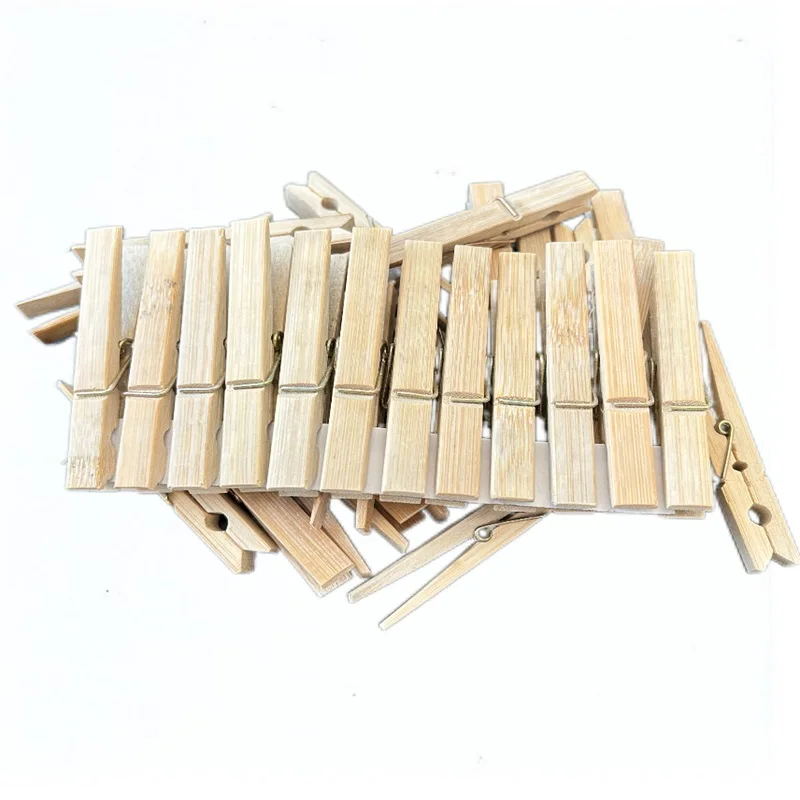 20 pcs/bag 8.4 cm Bamboo clothes pegs for wardrobe Clothes Bedding Shoes Laundry bag Made of natural bamboo material