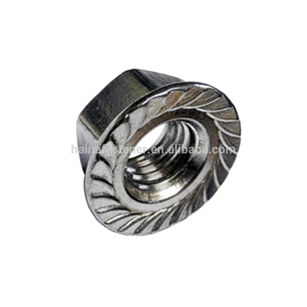 Standard M6 M8 M10 M12 DIN6923 Flange Nuts stainless steel brass m7 serrated steel Hexagon Flange Nut