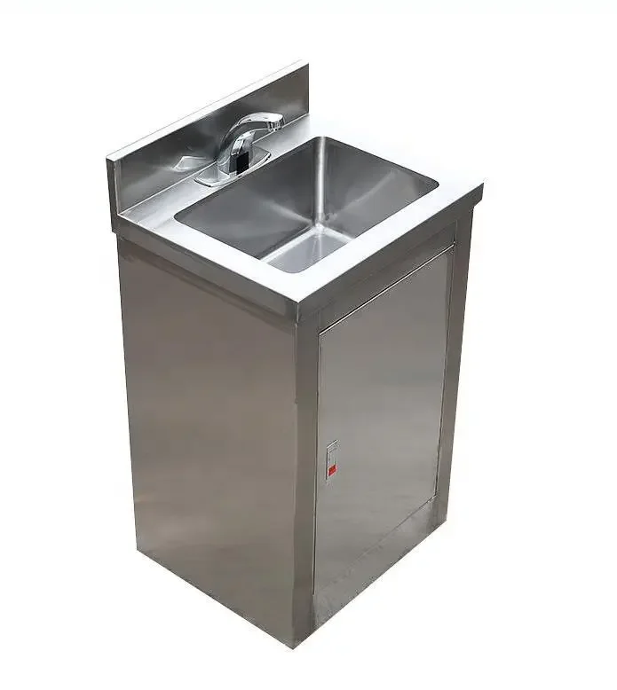 Hospital Surgical Scrub Wash Basin Single Person Pedal/ Sensor Control Stainless Steel Hand Wash Sink