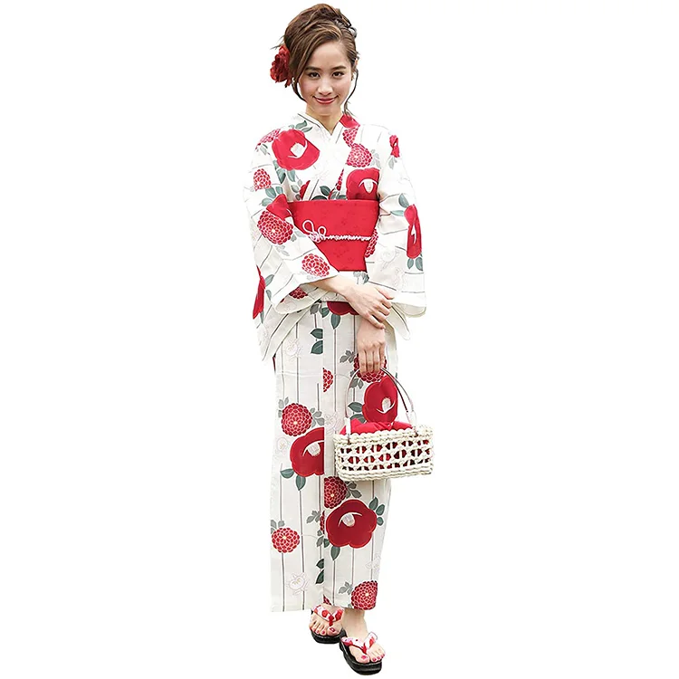 Женское кимоно Yukata, традиционное японское летнее кимоно с цветочным принтом на заказ