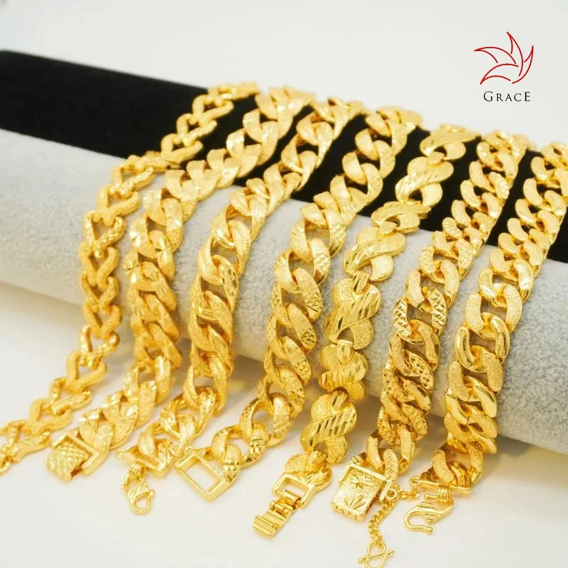 Grace Popular 18K/24K Gold Plated Adjustable Bracelet fine chain & link bracelets Fashion Jewelry Bracelets Unisex For Daily