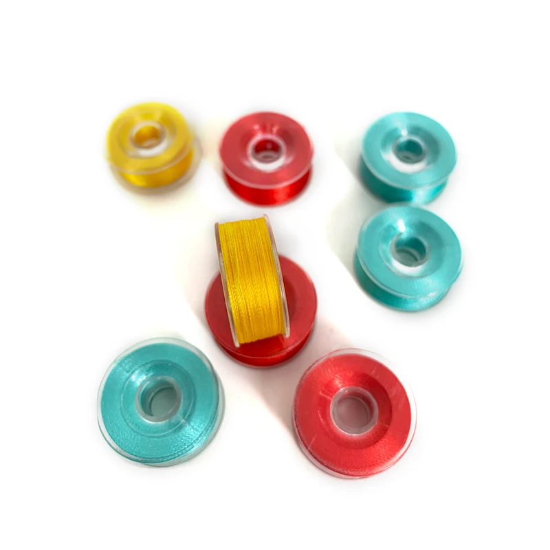  75D/2 Polyester Bobbin Thread L type side less for back embroidery white