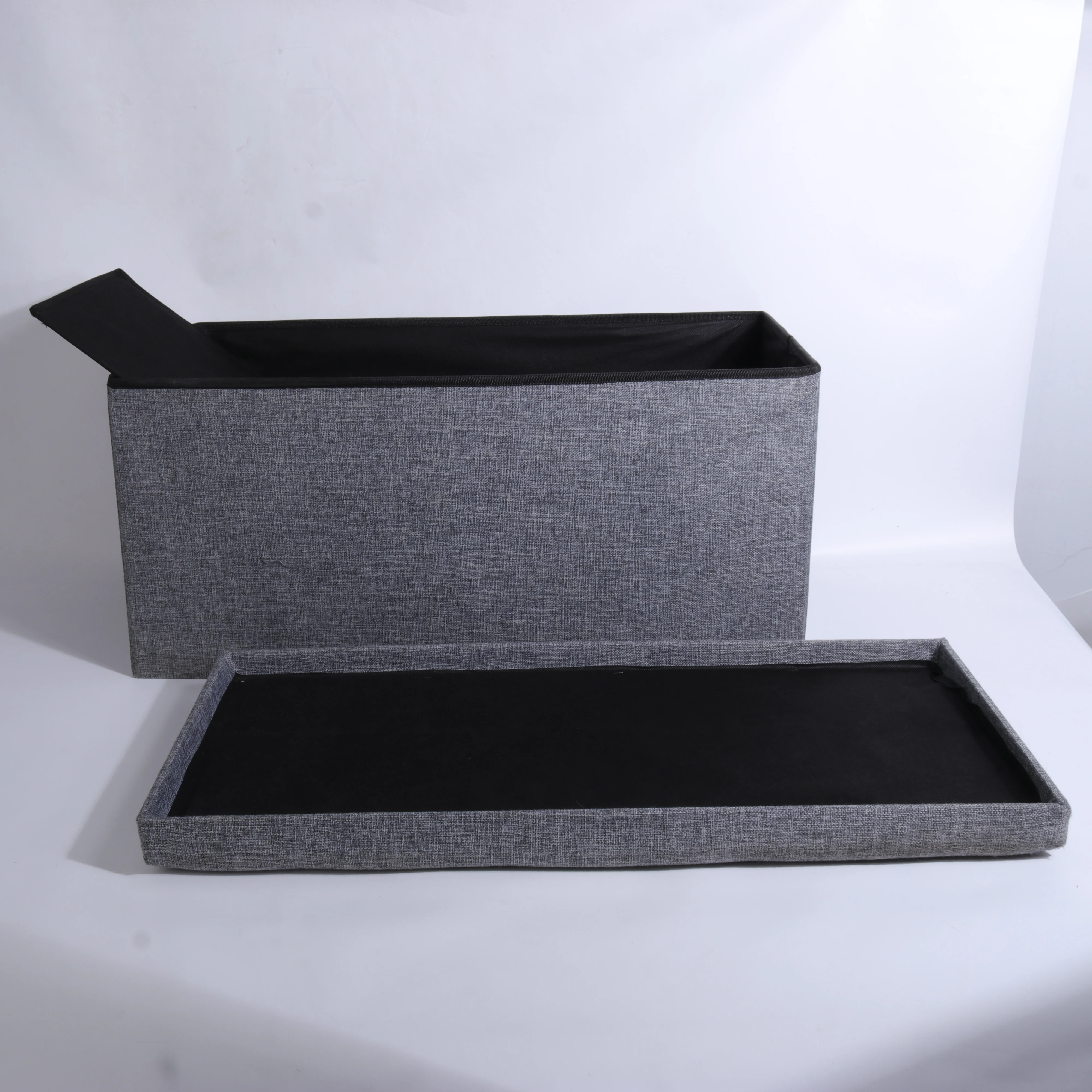Factory linen folding set long bench foot rest storage stool space save storage ottoman