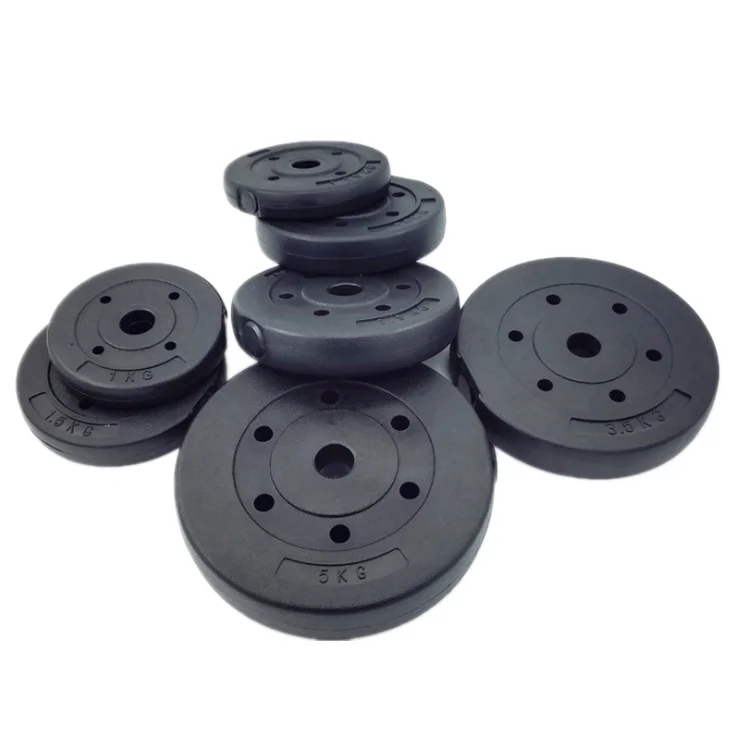 Professional Customized High-quality Black Cement Filled Plastic Weight Plate For Use In The Gym