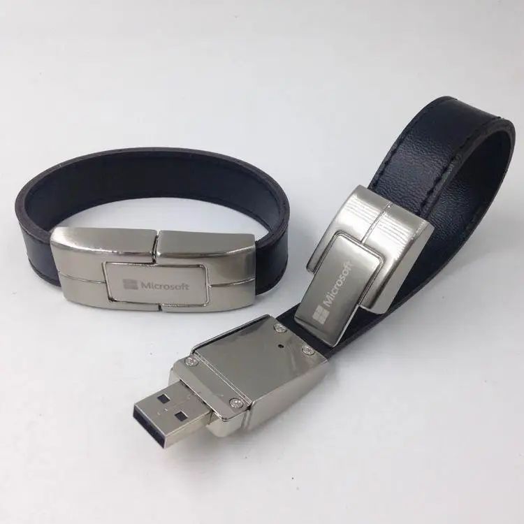 Usb-браслет кожаный с логотипом на заказ 6/8/32/64 ГБ