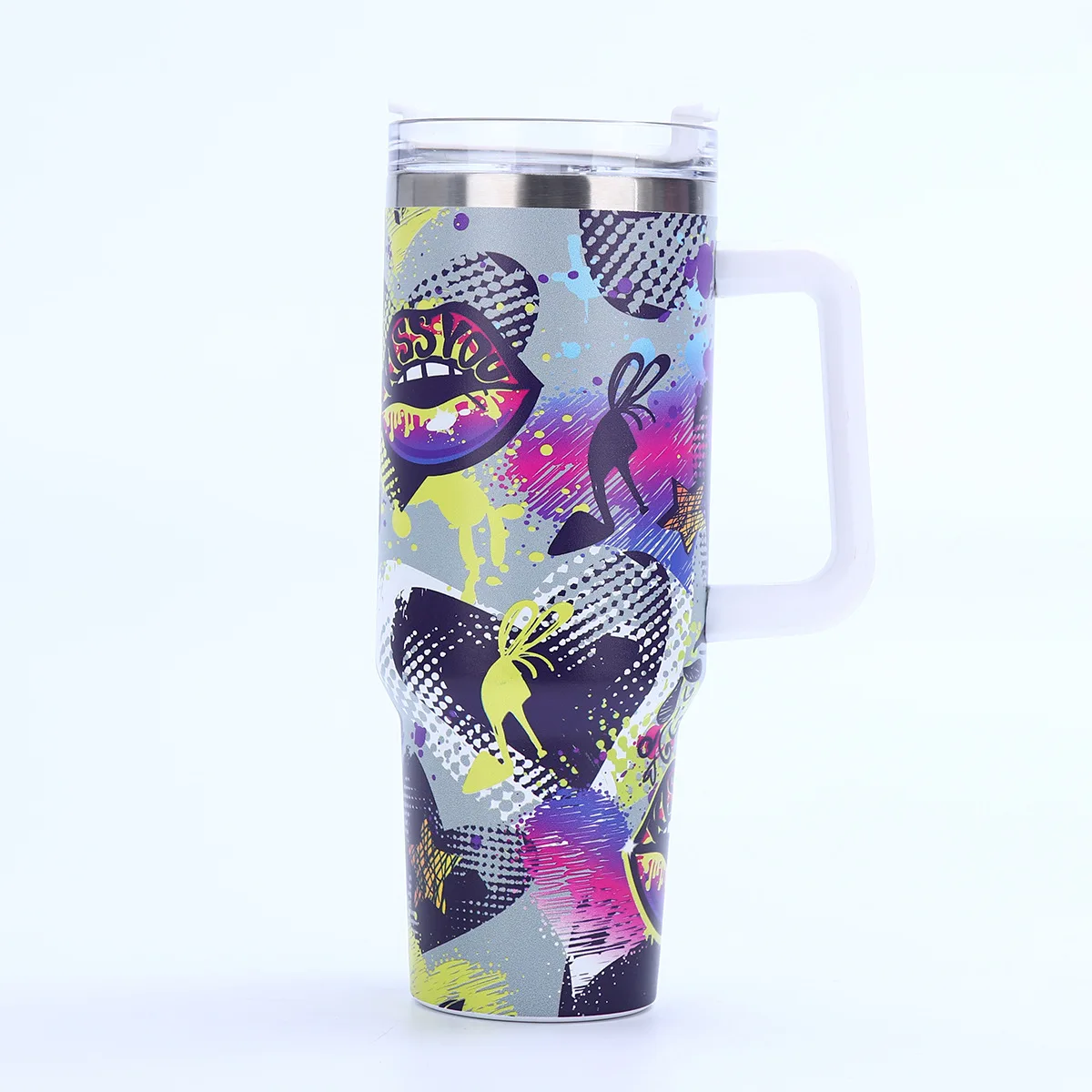 Lead Free Tumblers Heat Press Sublimation Tumblers Colored Tumblers 40Oz Holographic Leopard For Outdoor
