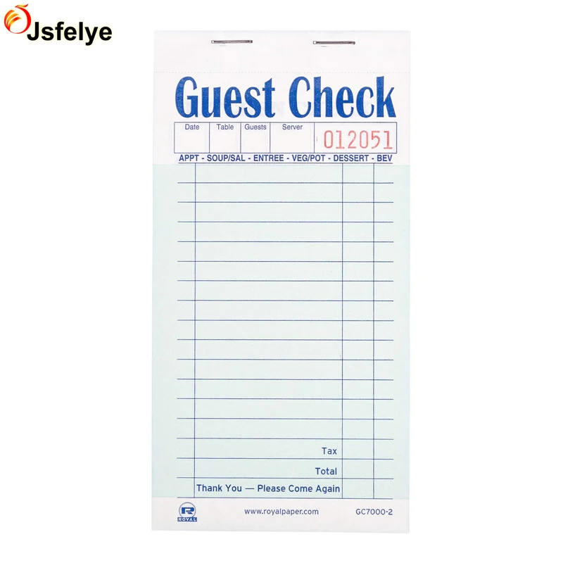 Гостевая тетрадь для проверки чеков, тетрадь для заказов без карбона, 2 части, блокноты для серверов