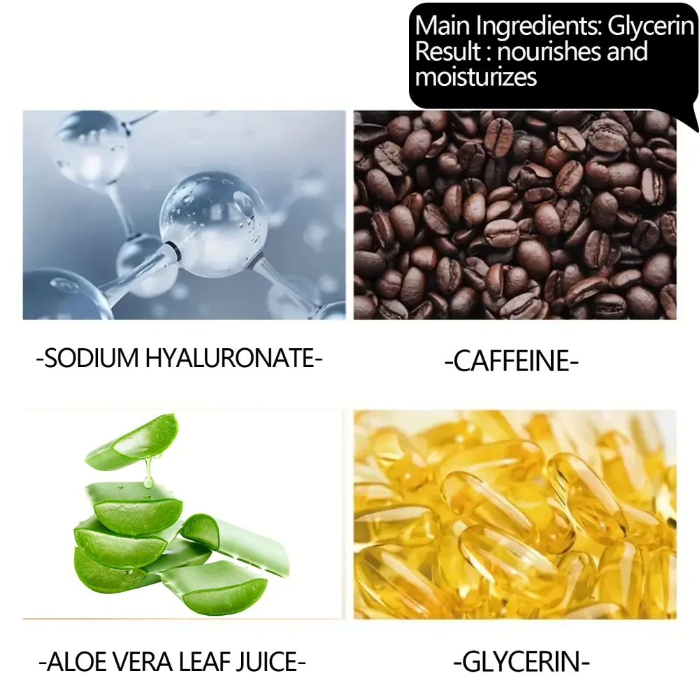 Caffeine eye cream for dark circles eye bags puffiness under the eyes massage and cream application