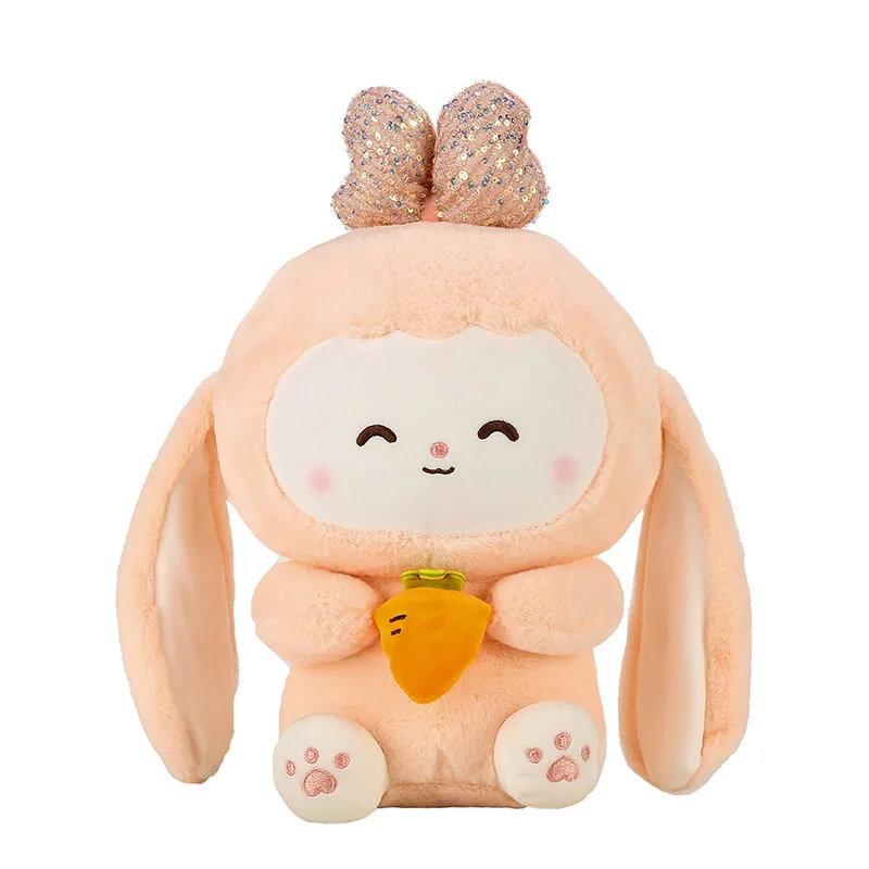 Hot selling winter cute carrot rabbit doll plush toy with office and home decoration pillow Baby Kids Girls Kawaii Birthday Gift