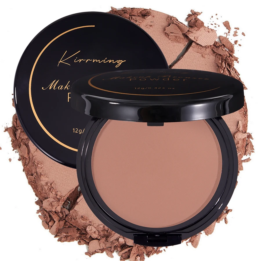 Kirrming Pressed Powder & Contouring Oil Control Waterproof Long Lasting Matte Delicate Compact Bronzing Powder For Dark Skin